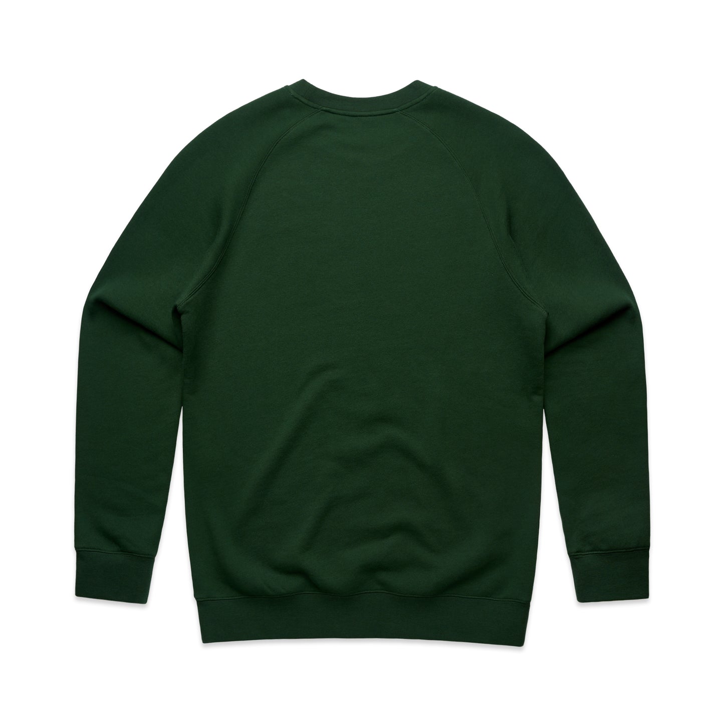 Back view of forest green staple crew neck jumper by Alextric Cartel
