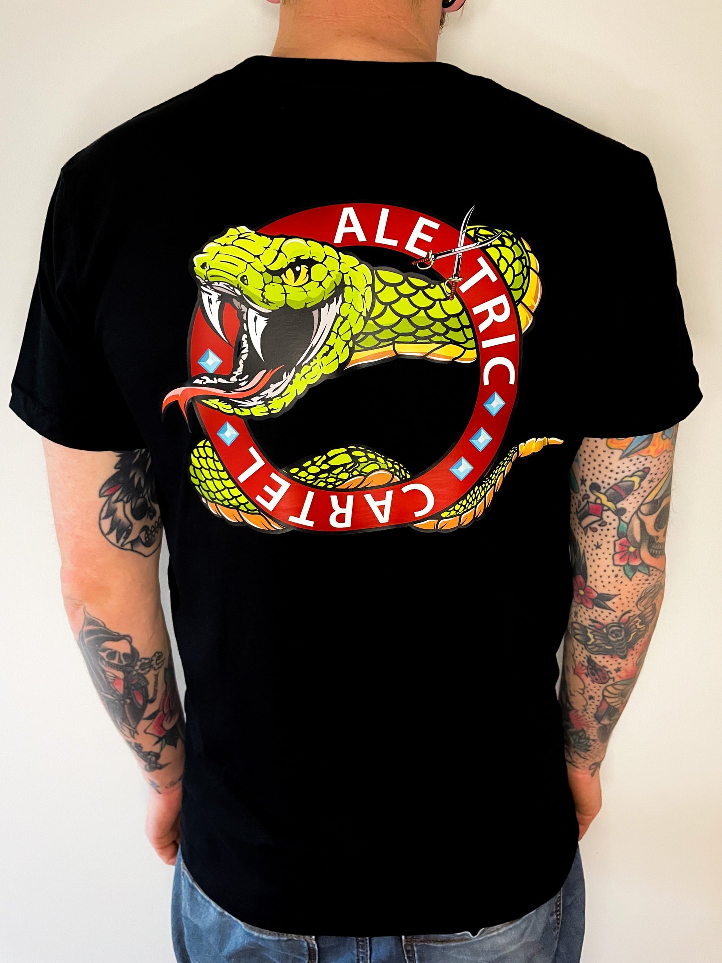 Black orginal snake print on back by Alextric cartel