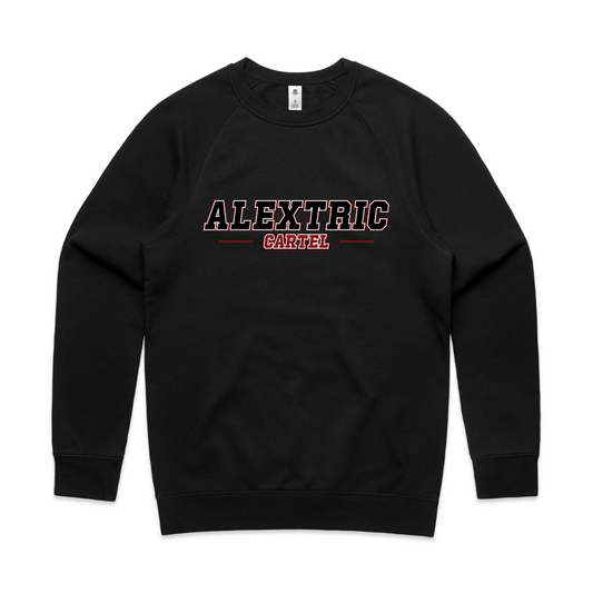 Best selling Tric print from Alextric Cartel. Black pull over crew neck jumper.