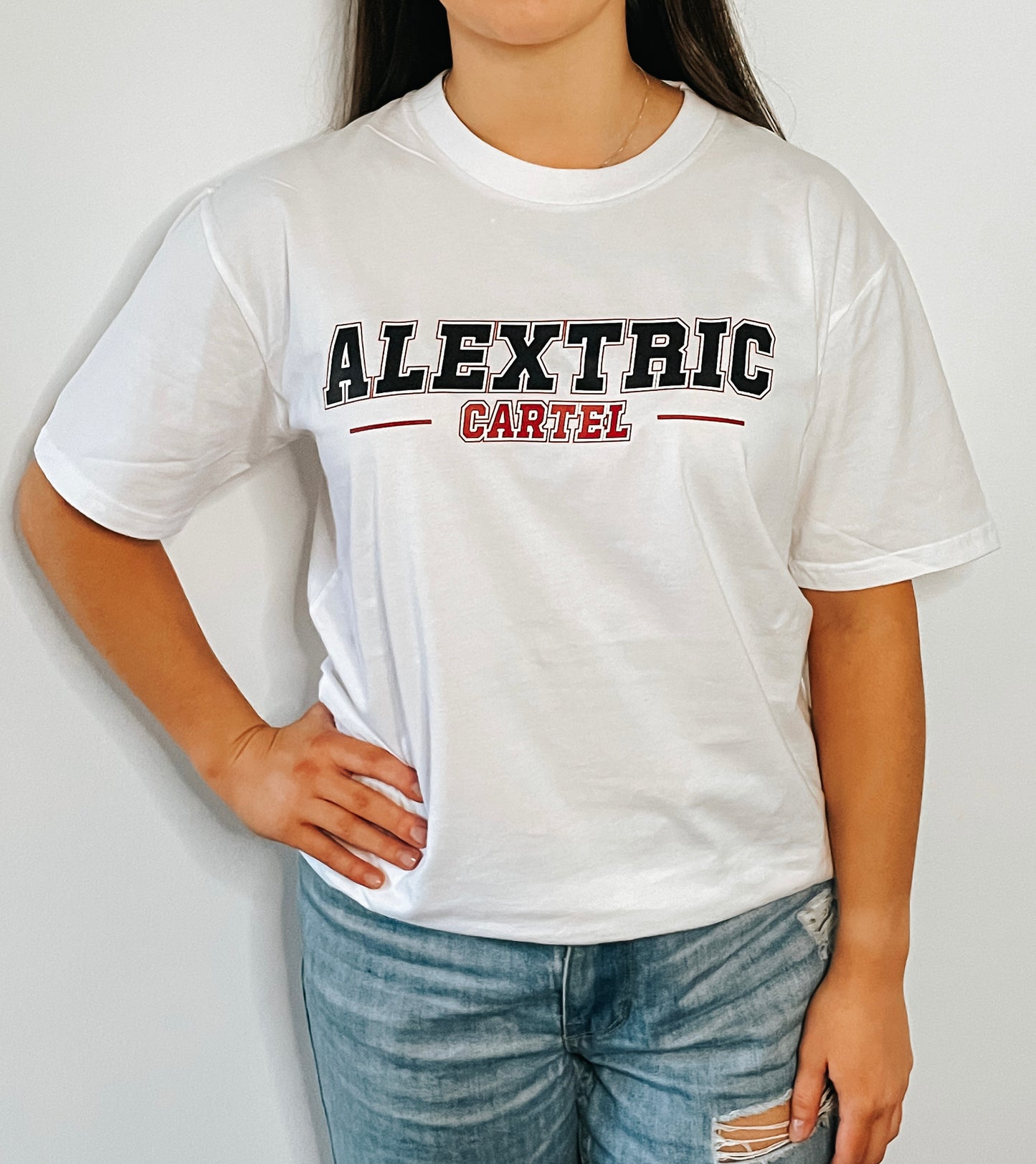 College style Alextric cartel t-shirt in white